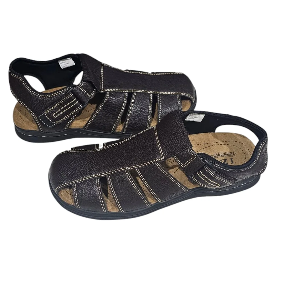 IZOD Men's Thames Fisherman Sandal, Dark Brown NWOT Sz 11m